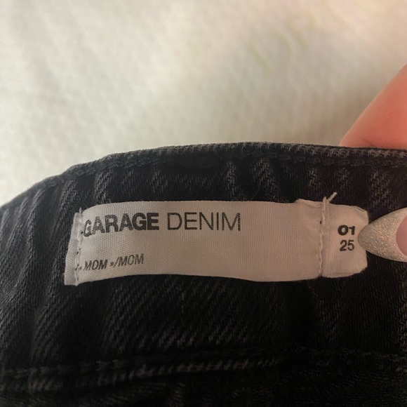 Black Garage Denim Mom Jean Shorts - Picture 3 of 3